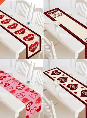 Valentine	s Day Table Runner Festival Wedding Banquet