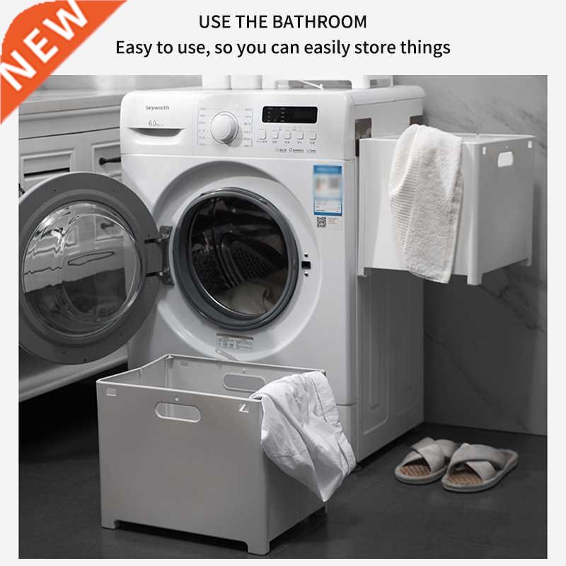 Foldable Plastic Laundry Storage Basket with Handle Dirty Cl