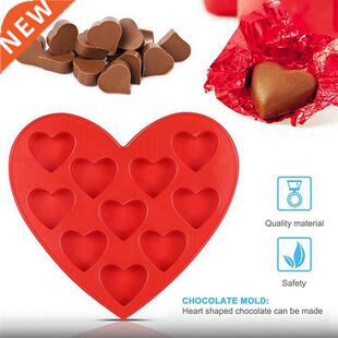 10 Grid Silicone Chocolate Mold Tray Creative Heart Shaped I