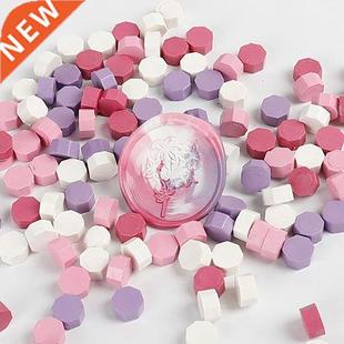 100pcs Colorful Sealing Wax Octagon Wax Beads Monochrome