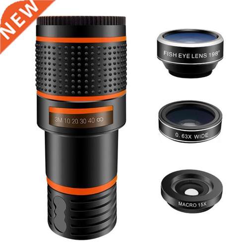 4 in 1 Clip on 12X Telephoto Lens Wide Angle Macro Fisheye L