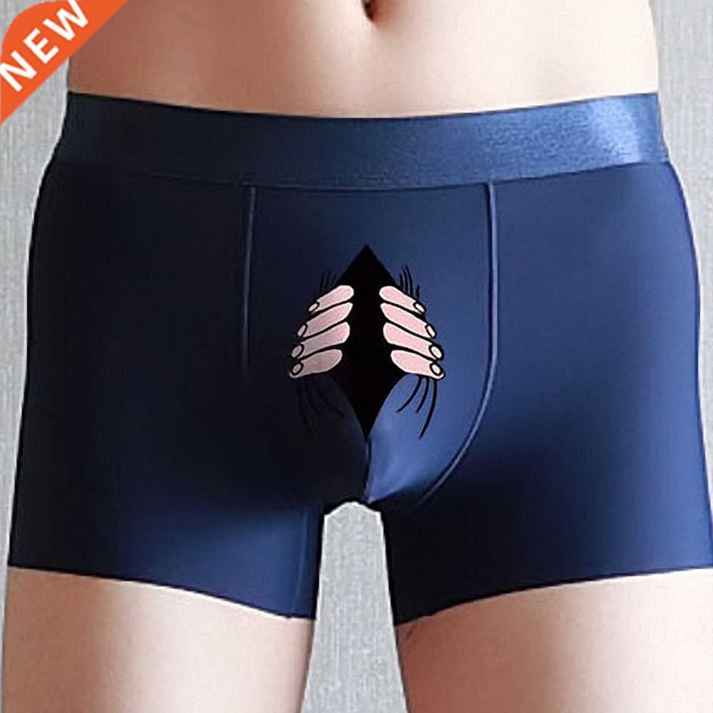 Men Silk Underwear  Boxer Mens Panties Man Boxers Cre