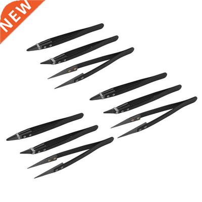 Black Ceramic Tweezers Set - Antistatic,Anticorrosion,Antima
