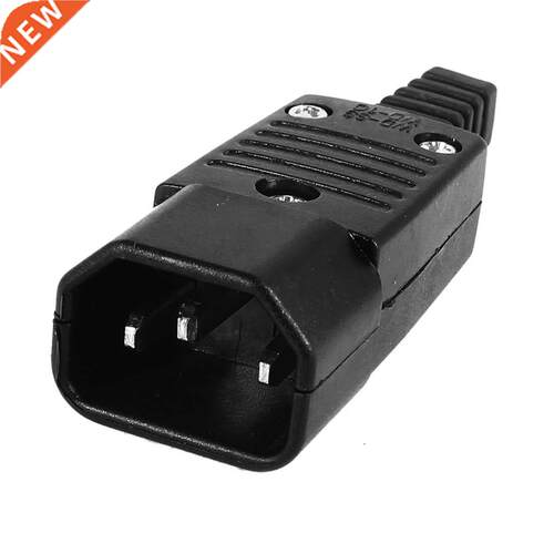 Black IEC-320 C14 Male Plug AC Power Inlet Socket Connector