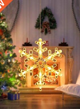 Christmas Snowflake Moon Lights Holiday Window Decor LED Suc