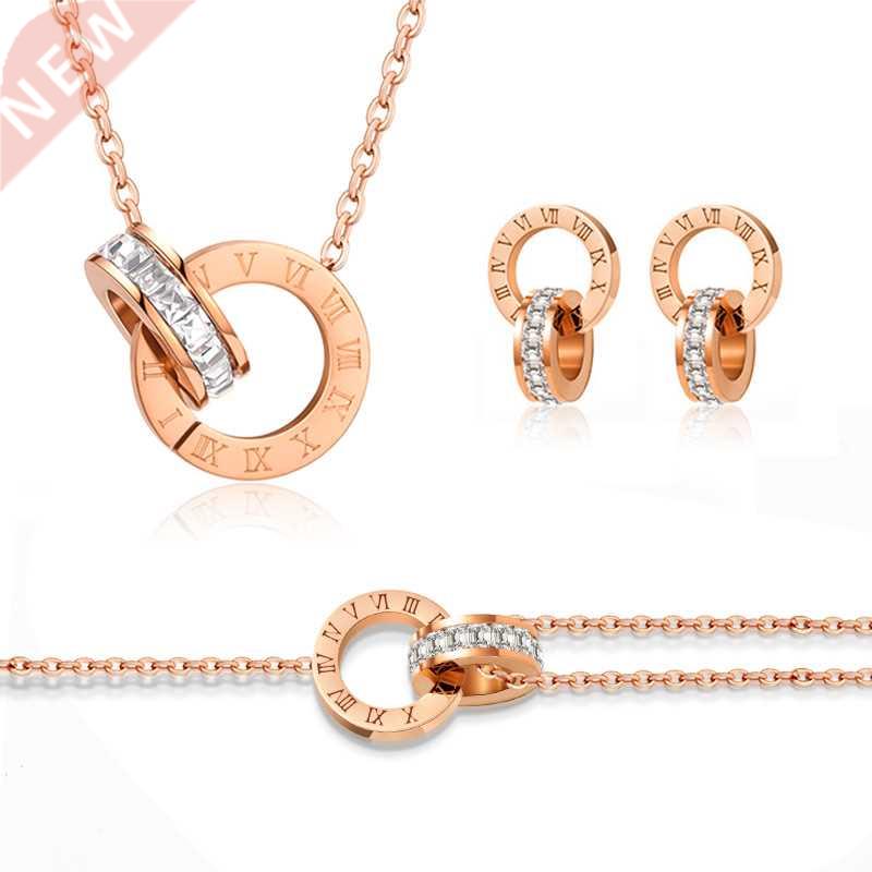 Heye Crystal Roman Numeral Jewelry Sets For Women Luxury Ele