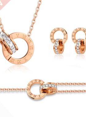 Heye Crystal Roman Numeral Jewelry Sets For Women Luxury Ele