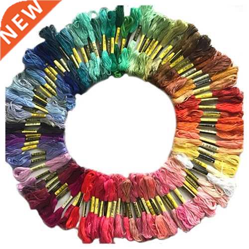 100 skeins coloured embroidery thread cotton cross needle