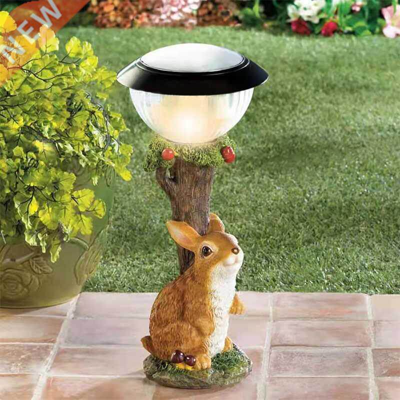Garden Outdoor Solar Ornaments Resin Statue With LED Lights图片