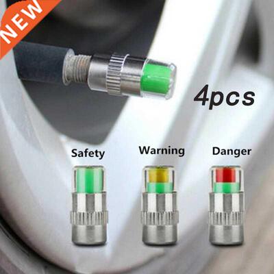 4pcs Automobile Wireless Tire Pressure Cap Valve Nozzle Tire