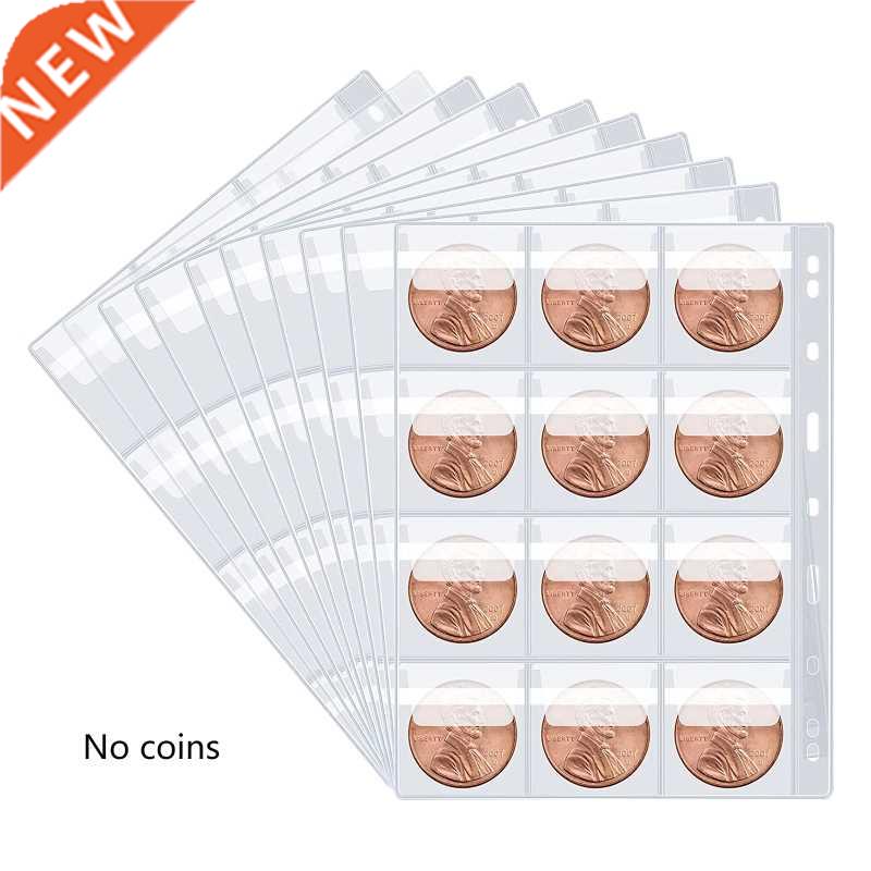 Coin Collection Page 10 Sheets Coins Insert Pages with 120