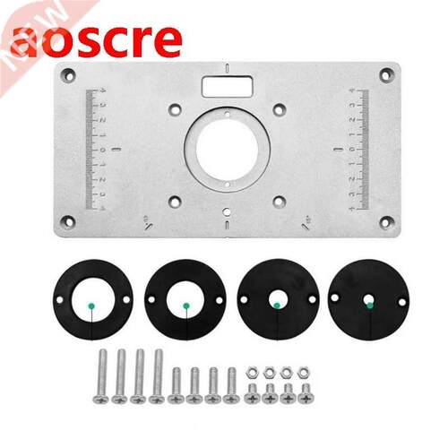 Aluminum Alloy Router Table Insert Plate With 4pcs Router In