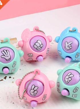 2-10Pcs Rock-paper-scissors Key Chain Pendant Toys Kids Birt