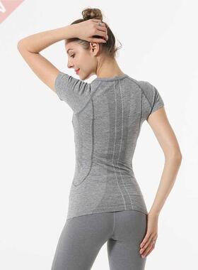 NWT 2022 Woman Short Sleeve Shirt Elastic Yoga Mesh Sports