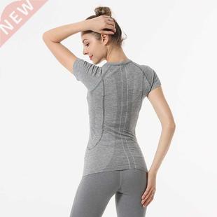 NWT 2022 Woman Short Sleeve Shirt Elastic Yoga Mesh Sports