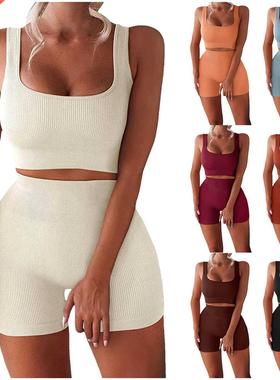 Fitness Shorts Sets Women Workout Two Piece Set Women Seamle