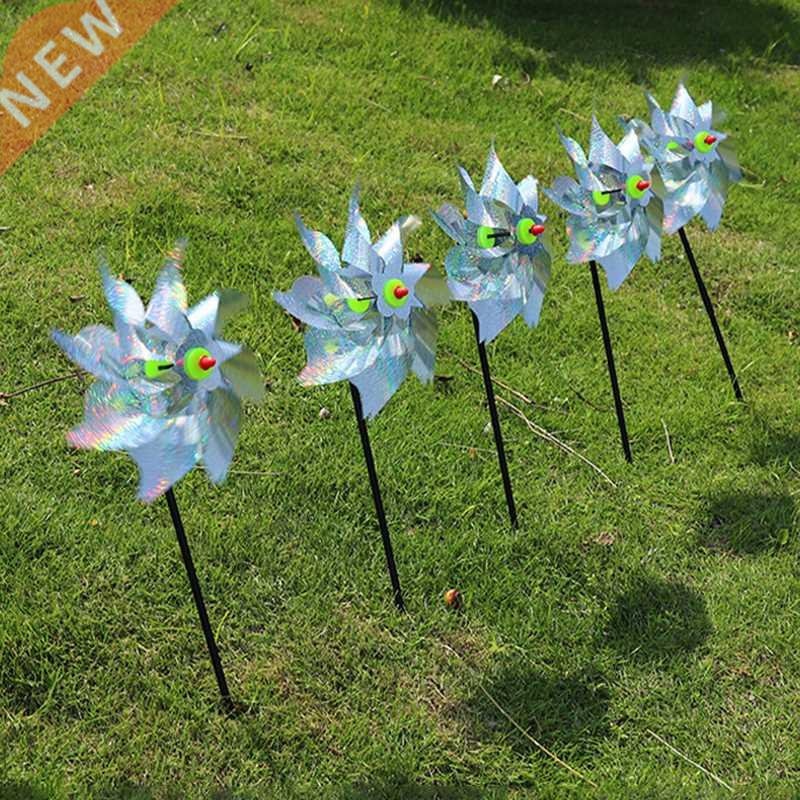 Garden Bird Repeller Pinwheels Reflective Sparkly Bird Deter