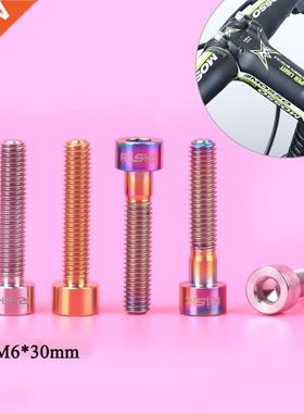 Titanium Ti screw Headset screw RISK 1pcs M6*30mm TC4 Bolt