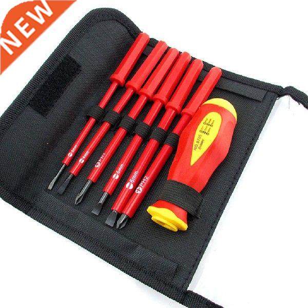 7pcs Insulated Screwdriver Set Electrician CR-V Slotted