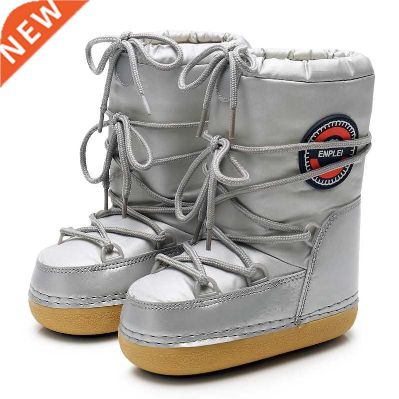 Winter Warm Thick Snow Boots Mid-Calf Slip-on Booties Waterp