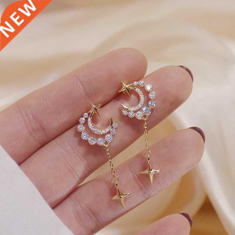 Hot Aale Shine Exquisite Zirconia Moon Earring for Women AAA