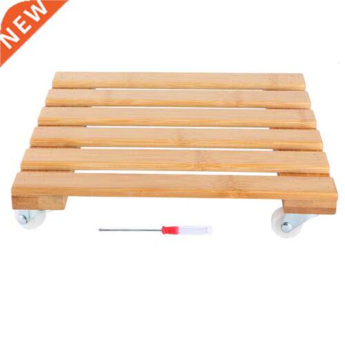Plant wth Wheels Metaral Bamboo Potted Plant Flower Shelf
