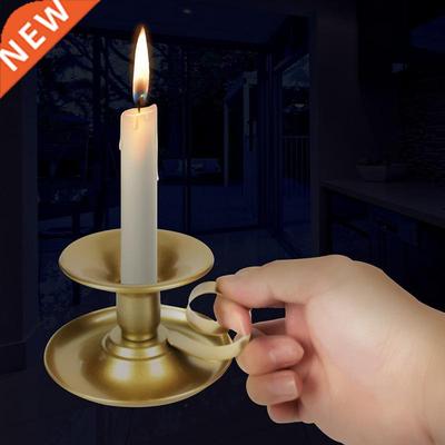 Retro Iron Simple Black Candlestick Holders Candlelight