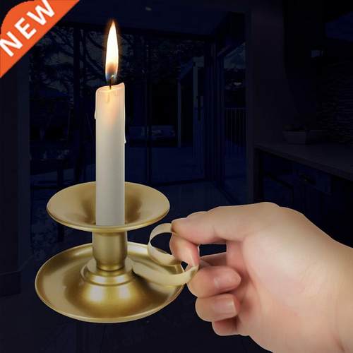 Retro Iron Simple Black Candlestick Holders Candlelight