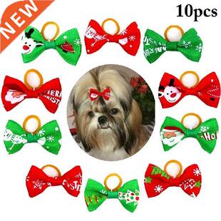 10pcs Christmas Dog Grooming Bows mix Cat dog Hair Bows
