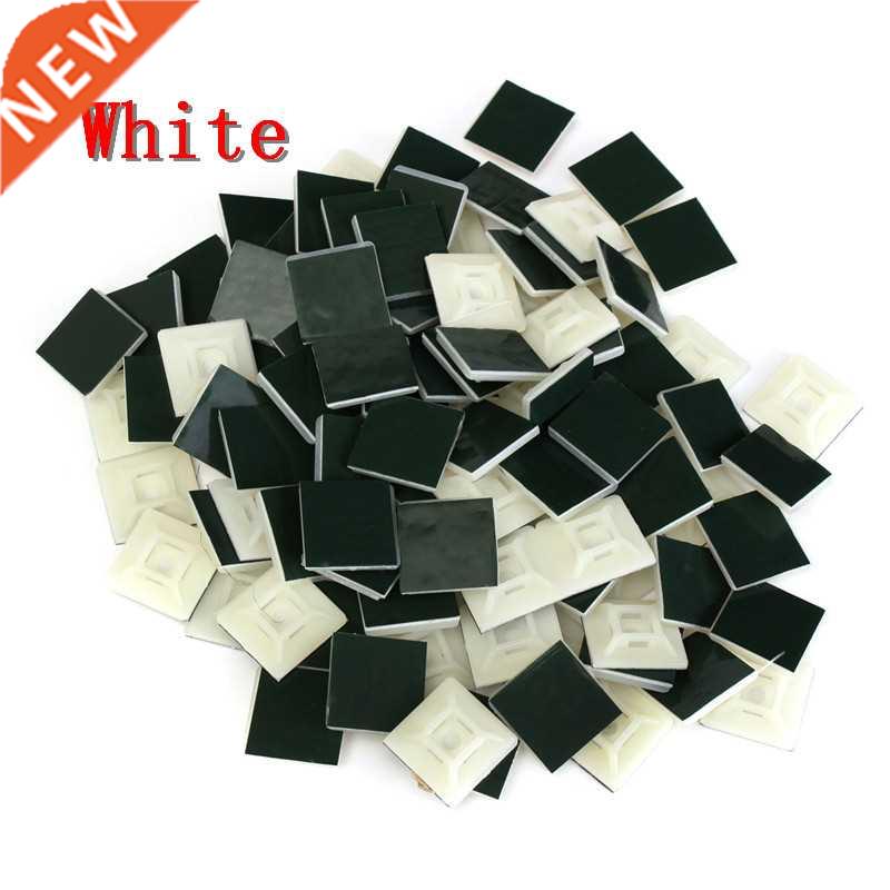 50pcs Black White Self Adhesive Stick-on Mounts 适用于 Cable