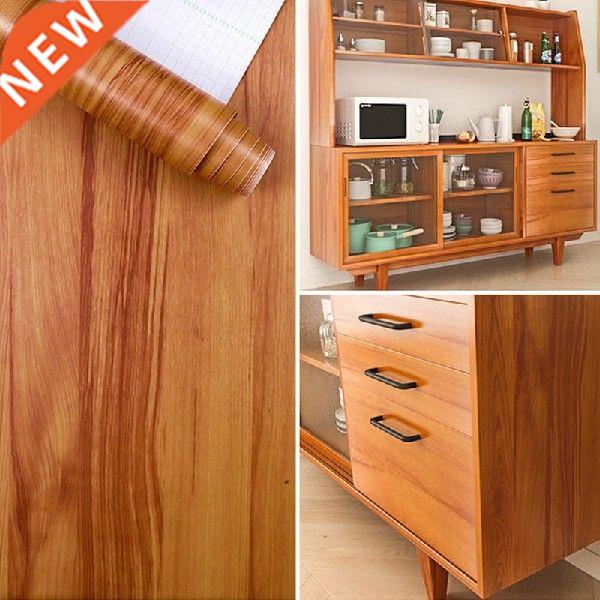 1M/Roll Waterproof Wooden Pattern Wallpaper Self Adhesive