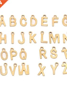 100pcs Mxed Stanless Steel Gold Tny Letter Charm ntal