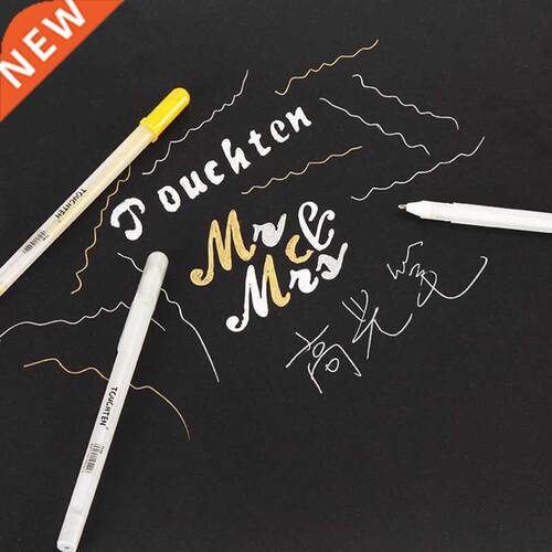4pcs White Highlight Pen 1mm Gel Ink Black Paper Drawing Gl