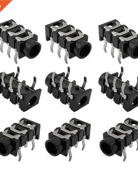 10Pcs PJ-313 3.5mm 5 Pin Stereo Audio Jack Socket Female Con