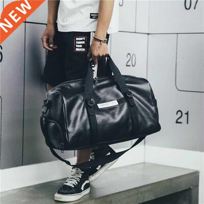 Gym Bag Leather Women Fitness Shoe Compartment Men Duffle Sh