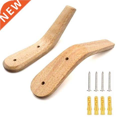 2Pcs Coat Rack Hooks Wall Mounted Beech Wood Hook Modern