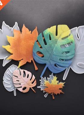 3D Palm Maple Leaf Silicone Molds for  UV Epoxy Coasters