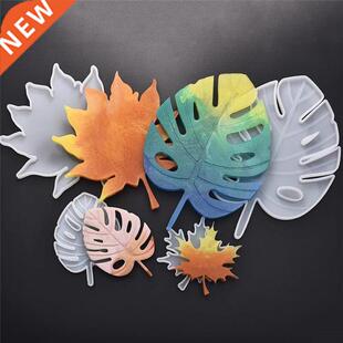 3D Palm Maple Leaf Silicone Molds for  UV Epoxy Coasters