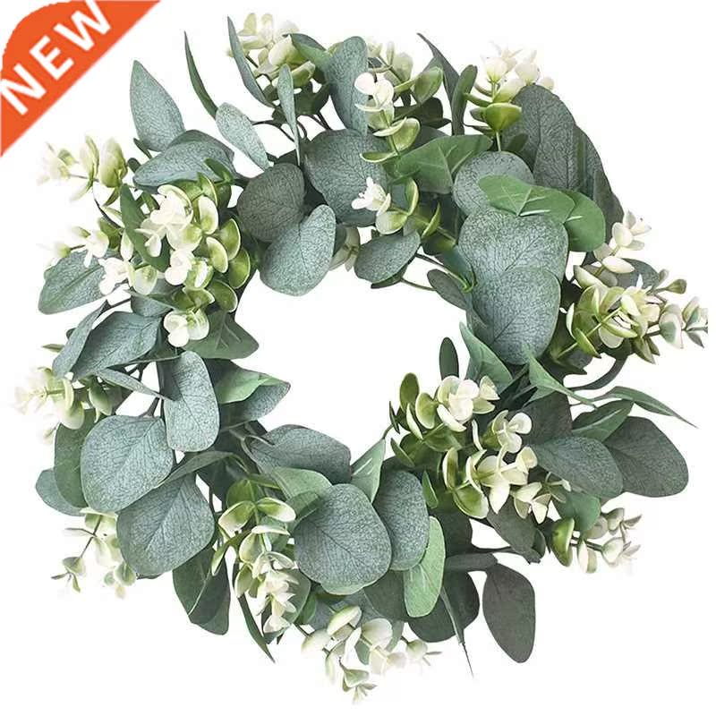 12Inch Wreath for Front Door Wall Artificial Eucalyptus Gree