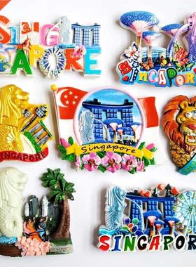 High Quality Flag Of Singapore Merlion 3D Fridge Magnet Wor