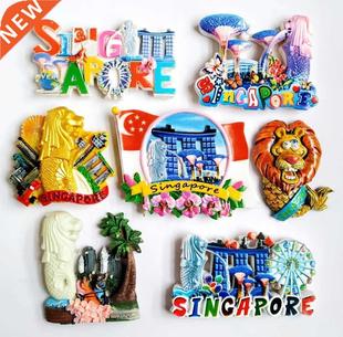 High Quality Flag Of Singapore Merlion 3D Fridge Magnet Wor