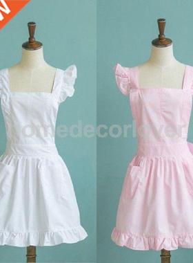 Victorian Pinafore Apron aid Lace Sock Costue Ruffle