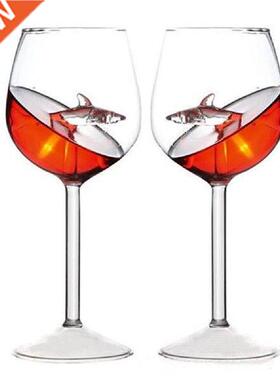 2pcs Creative Shark Wine Glass Goblet Whiskey Glass Dinner