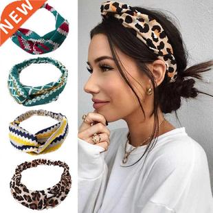 Fashion Floral Women Headband Hair Accessories Leopard Cross