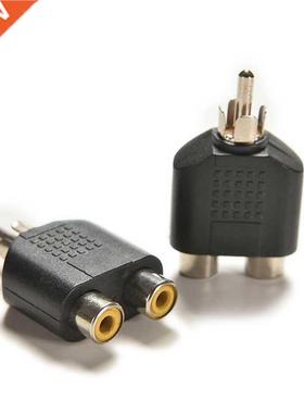 2PCS RCA Y Splitter Audio Video Plug Converter 1 Male to 2 F