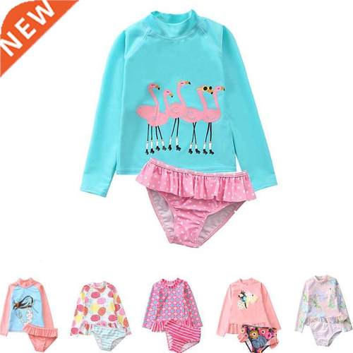 Flamingo Swimsuit Set 2022 Girls' 2-Piece Sun Protection Ras