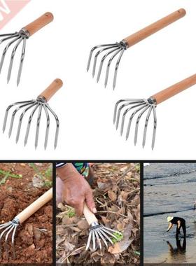 4 Types Stainless Steel Rake with 5/7 Teeth Sea Rake Soil Ra