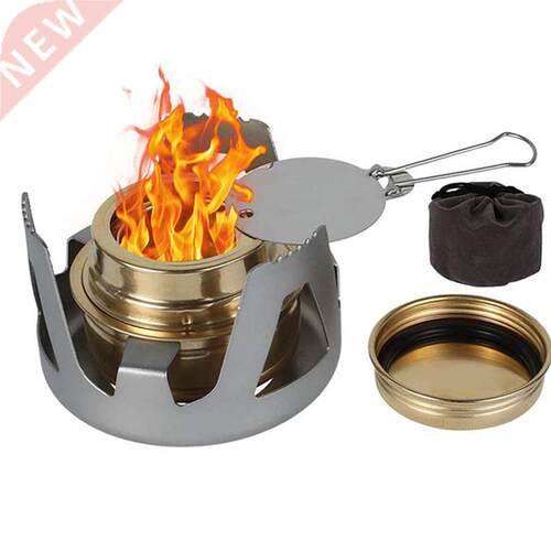 Portable Mini Alcohol Stove Burner Outdoor Ultralight Brass