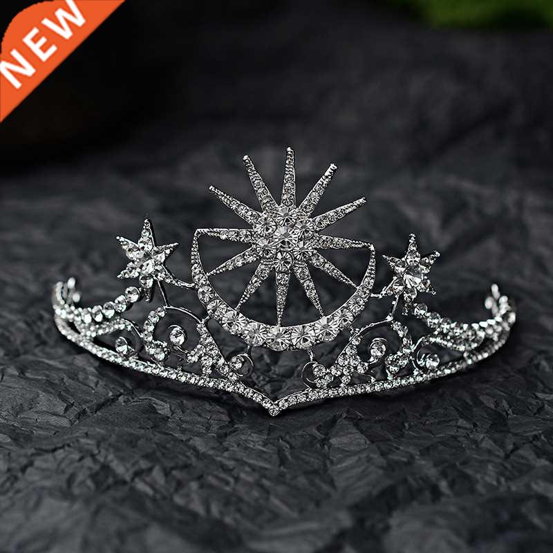 Baroque Star Crown Crystal Bridal Tiaras Rhinestone Pageant