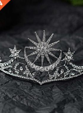 Baroque Star Crown Crystal Bridal Tiaras Rhinestone Pageant